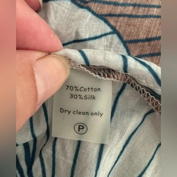 Annie + Otis Silk Cotton Tropical Print Open Front Cardigan Coverup Oversized Lg - Picture 9 of 10